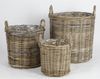 BURI 3er Set Weidenkörbe rund aus Holz Blumentopf Tragekorb 58cm Bild 2