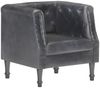 vidaXL Sessel Grau Echtleder [286591] Bild 5