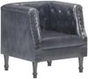 vidaXL Sessel Grau Echtleder [286591] Bild 3