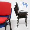 Besucherstuhl ZAGREB - Stoff Rot 53x53x83 cm | Besucherstühle Konferenzstuhl Wartezimmerstuhl Bürostühle Bürostuhl Konferenzraum Wartezimmer Bild 5