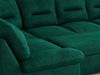Ecksofa, Sofa big XXL, Wellenfedern, Wohnlandschaft XXL, mit Schlaffunktion - COMODO U - Dunkelgrün Velours Bild 4