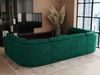 Ecksofa, Sofa big XXL, Wellenfedern, Wohnlandschaft XXL, mit Schlaffunktion - COMODO U - Dunkelgrün Velours Bild 3