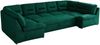 Ecksofa, Sofa big XXL, Wellenfedern, Wohnlandschaft XXL, mit Schlaffunktion - COMODO U - Dunkelgrün Velours Bild 5