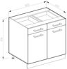 Unterschrank R-Line Grau 80 cm mit Schubladen und Türen, ohne Arbeitsplatte Vicco Bild 3