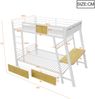 Merax Etagenbett 90×200cm, Kinderbett integrierter Gaming-Schreibtisch mit Steckdosen, USB- und Type-C-Anschlüssen, mit LED-Lichtband, zwei Aufbewahrungskörben, Weiß Bild 4