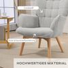HOMCOM Relaxsessel Ohrensessel mit Hocker, Polstersessel in Cord-Optik (Loungesessel, 2-St, Armlehnstuhl), für Wohnzimmer, Grau Bild 3
