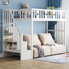 Etagenbett für Kinder 90*200 mit Treppe ,Hochbett aus Massivholz mit Sicherheitsgeländer, Stern- und Monddekoration. Weiß Bild 4