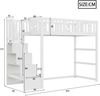 Etagenbett für Kinder 90*200 mit Treppe ,Hochbett aus Massivholz mit Sicherheitsgeländer, Stern- und Monddekoration. Weiß Bild 5