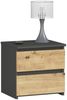 Home Collective Kommode 40 cm breit Holz Highboard Sideboard für Flur Schlafzimmer Wohnzimmer (Mehrzweckschrank Schrank schmal Kommode Schlafzimmer mit Schubladen), Kinderzimmer Organizer, 40 cm hoch, 2 Schubladen graphit-Artisan Eiche Bild 5