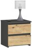 Home Collective Kommode 40 cm breit Holz Highboard Sideboard für Flur Schlafzimmer Wohnzimmer (Mehrzweckschrank Schrank schmal Kommode Schlafzimmer mit Schubladen), Kinderzimmer Organizer, 40 cm hoch, 2 Schubladen graphit-Artisan Eiche Bild 4