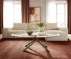 DELIFE Couchtisch Edge, Oval 140x80 cm Keramik Minas Melange Sarity Metall Effektfinish Titan Bild 3