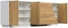 Sideboard Silia B stehend 200cm 3 Türen 3 Pushauszüge Weiß Hgl Eiche : Weiss hochglanz / Eiche Gold Bild 5