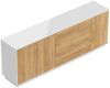 Sideboard Silia B stehend 200cm 3 Türen 3 Pushauszüge Weiß Hgl Eiche : Weiss hochglanz / Eiche Gold Bild 2