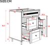 Flieks Waschtisch 76x46x86.5cm, freistehender Badezimmerschrank mit Keramikwaschbecken, 2 Schubladen, Rattan-Dekor, schwarz Bild 4