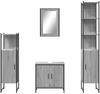 vidaXL 4-tlg. Badmöbel-Set Grau Sonoma Holzwerkstoff 3214833 Bild 5
