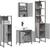vidaXL 4-tlg. Badmöbel-Set Grau Sonoma Holzwerkstoff 3214833 Bild 4