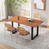 Stuhl 55x44x86 cm, Rattan-Rücken, PU-Sitz, Metallbeine, 2er-Set Bild 3