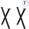 vidaXL Esstischbeine X-Form 2 Stk. Schwarz 70x(72-73) cm Stahl 4012916 Bild 3