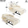 Merax Faltbares Schlafsofa mit USB-Ladeanschluss und Handyhalter, 1-Sitzer Relaxsessel Sofa Bett umwandelbar, Cord Stoff, Beige Bild 4