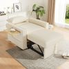 Merax Faltbares Schlafsofa mit USB-Ladeanschluss und Handyhalter, 1-Sitzer Relaxsessel Sofa Bett umwandelbar, Cord Stoff, Beige Bild 2