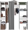 Parisot Combi 2 – Kleiderschrank 198 cm Weiß mit Vorhang, 2 Schubladen & 2 Kleiderstangen Bild 4
