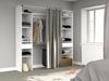 Parisot Combi 2 – Kleiderschrank 198 cm Weiß mit Vorhang, 2 Schubladen & 2 Kleiderstangen Bild 2