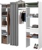 Parisot Combi 2 – Kleiderschrank 198 cm Weiß mit Vorhang, 2 Schubladen & 2 Kleiderstangen Bild 3