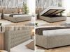 Polsterbett mit Holzlattenrost Doppelbett PAVO CLASSIC, hohe Kopfteil, Bettkasten mit Gasdruckfeder Foam Matratze - 180 x 200 cm - Dunkelbeige Strukture - MIRO LUX Bild 2