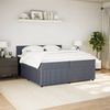 vidaXL Boxspringbett mit Matratze Dunkelgrau 200x200 cm Samt 3290131 Bild 4