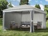 Gartenpavillon 4x4 m ALU PREMIUM ca. 220g/m² Dachplane wasserdicht, Pavillon Gartenzelt 4 Seitenteile hellgrau Bild 2
