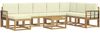vidaXL Outdoor-Sofagarnitur mit Kissen 9 pcs Weiß und Creme 3388094 Bild 2