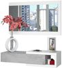 Garderoben-Set >Noon< in Artik-Weiß/Beton-Grau - 95x19x26 (BxHxT) Bild 3