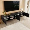 TV-Schrank B 190 x T 38 x H 48 cm aus MDF/Spanplatte, schwarz mit goldfarbenen Füßen Bild 5