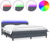 vidaXL Boxspringbett mit Matratze & LED Dunkelgrau 180x210 cm Samt 3316702 Bild 2