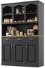 i@home Hochschrank Küchenschrank (120 × 40 × 180 cm) mit drei Türen, drei Schubladen und LED-Beleuchtung, Schwarz Bild 5