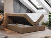 Boxspringbett mit Kopfteil und Topper, Doppelbett - RICO - 140x200cm - Braun Kunstleder - H3 Bild 2