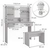 Schminktisch Azur Weiß 120 cm mit Spiegelregal, Bank & LED-Beleuchtung Vicco Bild 3
