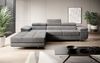 Designer Sofa Calvera mit Schlaf- und Klappfunktion Hellgrau Samt Links Bild 3