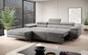 Designer Sofa Calvera mit Schlaf- und Klappfunktion Hellgrau Samt Links Bild 5