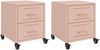 vidaXL Nachttische 2 Stk. Rosa 36x39x43,5 cm Stahl 846629 Bild 2