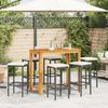 vidaXL 7-tlg. Gartenbar-Set Schwarz Massivholz Akazie und Poly Rattan 3295286 Bild 3