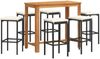 vidaXL 7-tlg. Gartenbar-Set Schwarz Massivholz Akazie und Poly Rattan 3295286 Bild 2