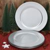6x Platzteller Silber Glitzer Ø33cm Dekoteller leicht Kunststoff Weihnachten Bild 3