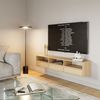 Selsey 'Framme' hängendes TV-Board mit drei Klappen und offenen Ablagen, Holzoptik Eiche, 150 cm Bild 3