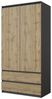 Furnica Kleiderschrank Garderobenschrank, 2 Türen und 2 Schubladen H180 x B90 x T50cm Bild 3