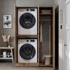 Roomart Waschmaschinenschrank - DORA-I- 115 cm breit - Wasch- & Trocknerschrank mit Türen & Ausziehbrett, Waschmaschinen-Überbau für Waschküche & Hauswirtschaftsraum • Eiche Bild 3