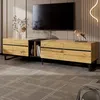 Lowboard, Breite 180 cm, TV-Schrank, Fernsehtisch, Fernsehschrank für Wohnzimmer, stehend Bild 2