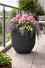 Pflanzgefäß The Rock Pflanzkasten Blumenkasten 28x24 cm Steinoptik Anthrazit Bild 2