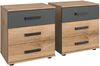 Wimex Nachttisch Stockholm, Nachtkommode 52cm breit, Made in Germany, Industrial Look, 2 Höhen zur Auswahl, einzeln oder im 2er Set Bild 2