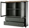 Highboard HOME 126x138 cm inkl. LED Beleuchtung Grün Eiche Lefkas Bild 2